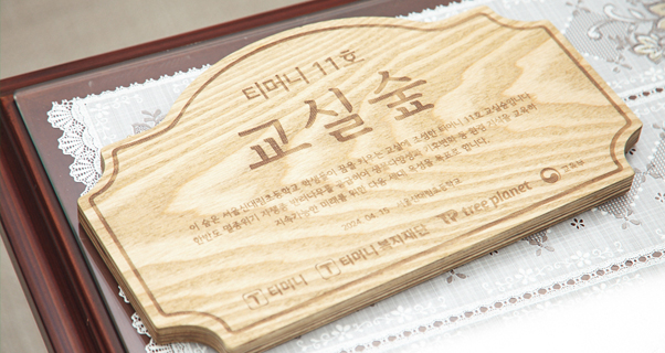 티머니 11호 교실숲 현판